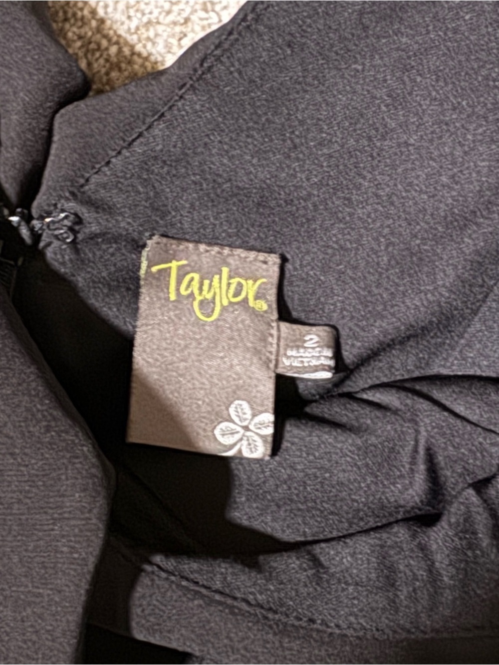 Taylor little black dress with ruffles, size 2 - Picture 3 of 4